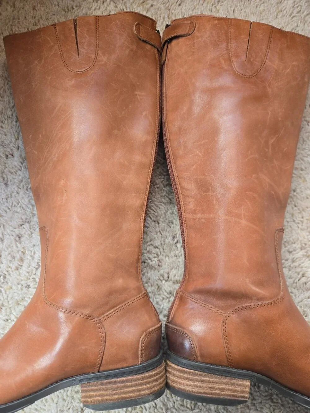 Sam Edelman Penny Leather Riding Boots Whiskey Brown Youth US Size 3/Womens 4.5